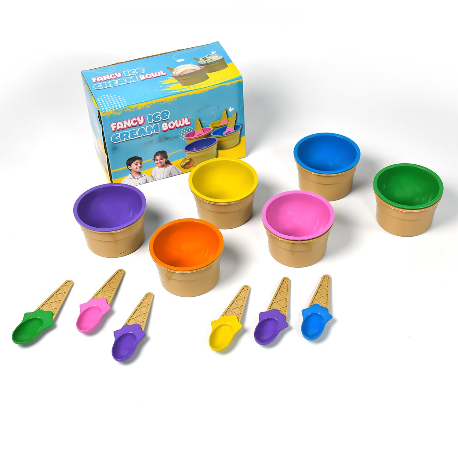 5322 Ice-Cream Waffle Spoon Bowel Cup Set | Premium ice Cream Set | Ice-Cream Bowel with Spoon | 6 units Couple Bowl Set | Color Box DeoDap 5322 Ice-Cream Waffle Spoon Bowel Cup Set | Premium ice Cream Set | Ice-Cream Bowel with Spoon | 6 units Couple Bowl Set | Color Box DeoDap